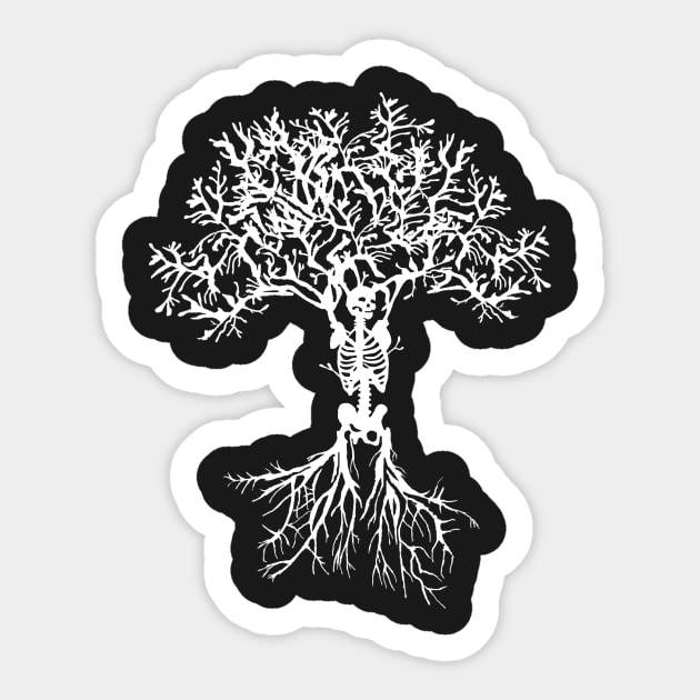 Skeleton Tree Sticker by deadlydelicatedesigns